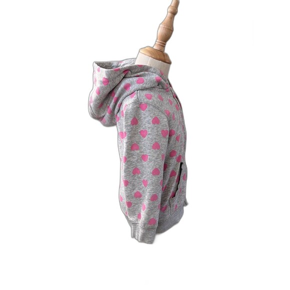 Girls Child Grey / Pink Springtime Hearts Hoodie Hoody Jacket Coat by H&M - Picture 5 of 6